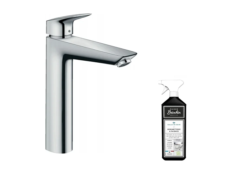 Mitigeur lavabo HANSGROHE 190 Eco C3 avec tirette et vidage chrome + nettoyant Briochin