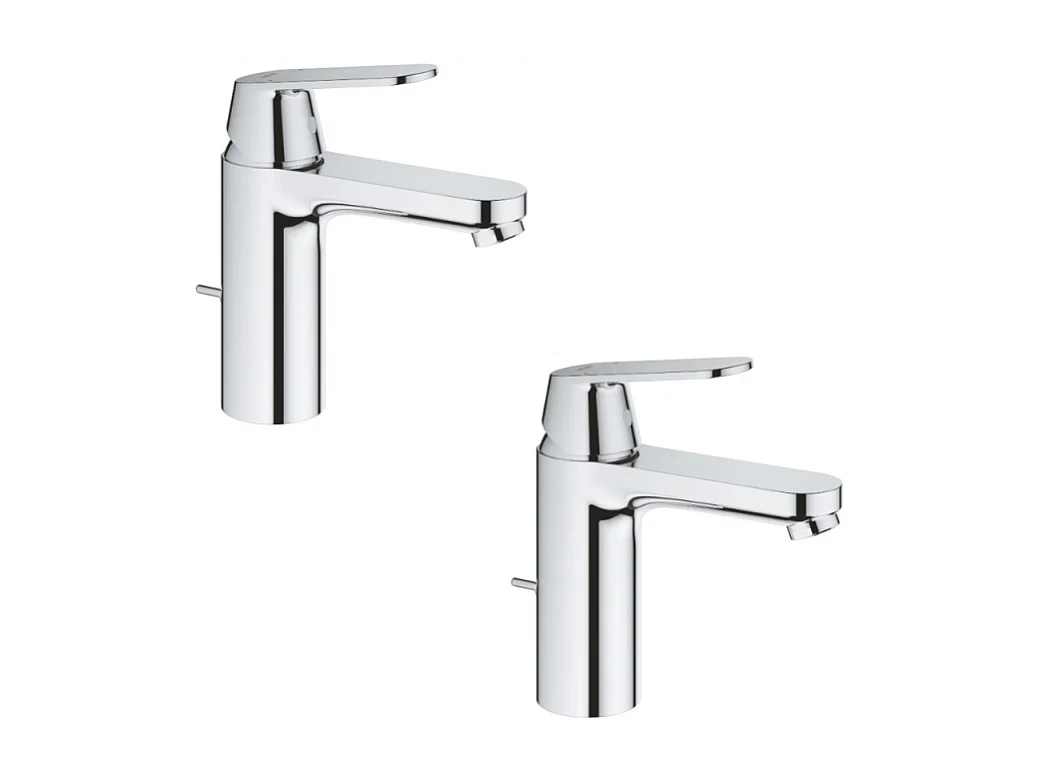 Lot de 2 mitigeurs lavabo GROHE Eurosmart Cosmopolitan S Chromé