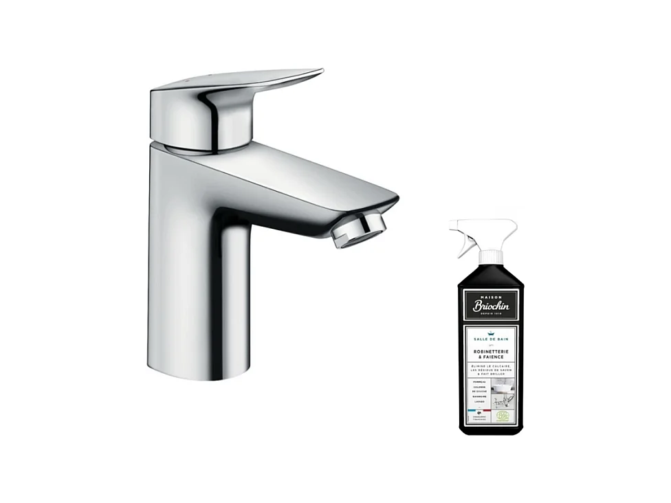 Mitigeur lavabo HANSGROHE Logis 100 Chromé + nettoyant Briochin