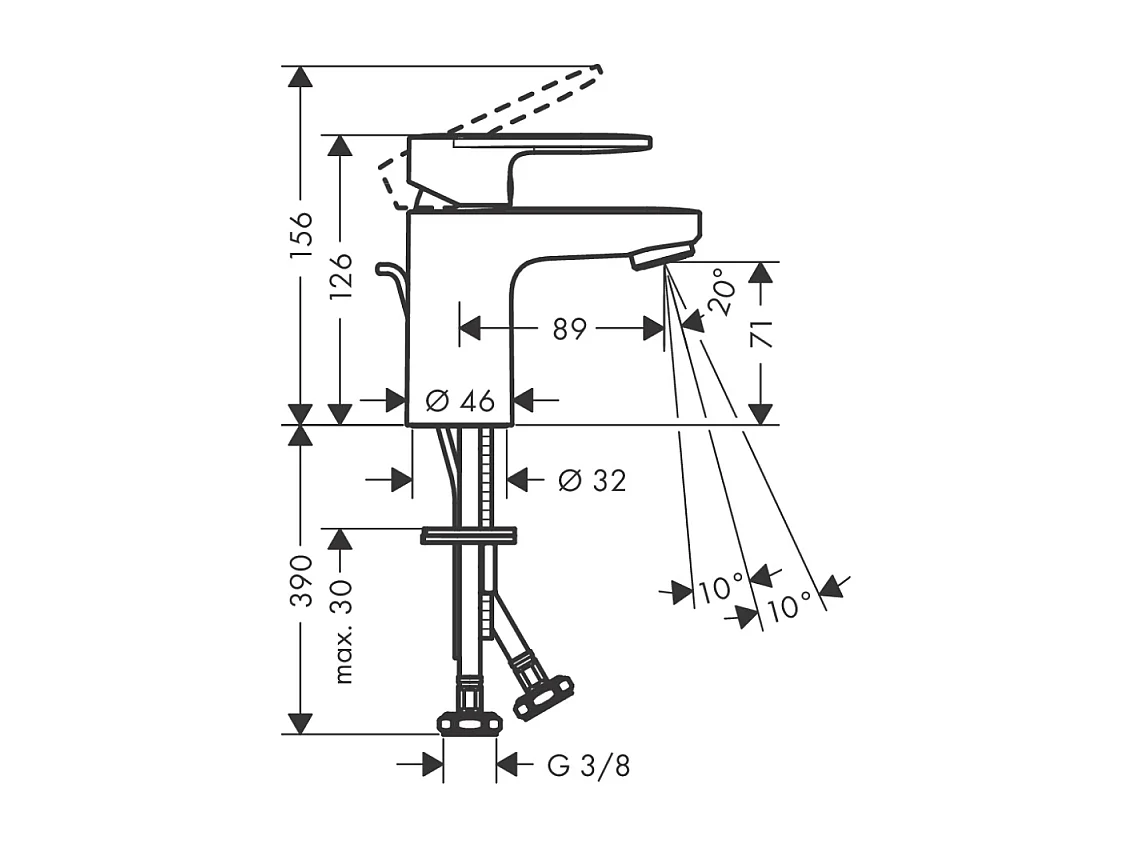 Mitigeur lavabo HANSGROHE Vernis Blend 70 CoolStart avec tirette et vidage Chromé + nettoyant Briochin