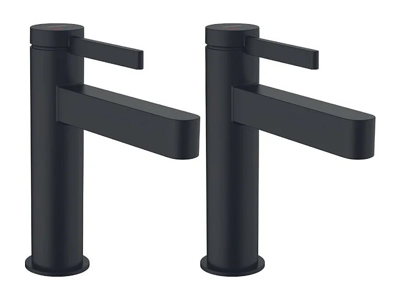 HANSGROHE Mitigeur de lavabo 110 CoolStart, bonde Push-Open noir mat Finoris