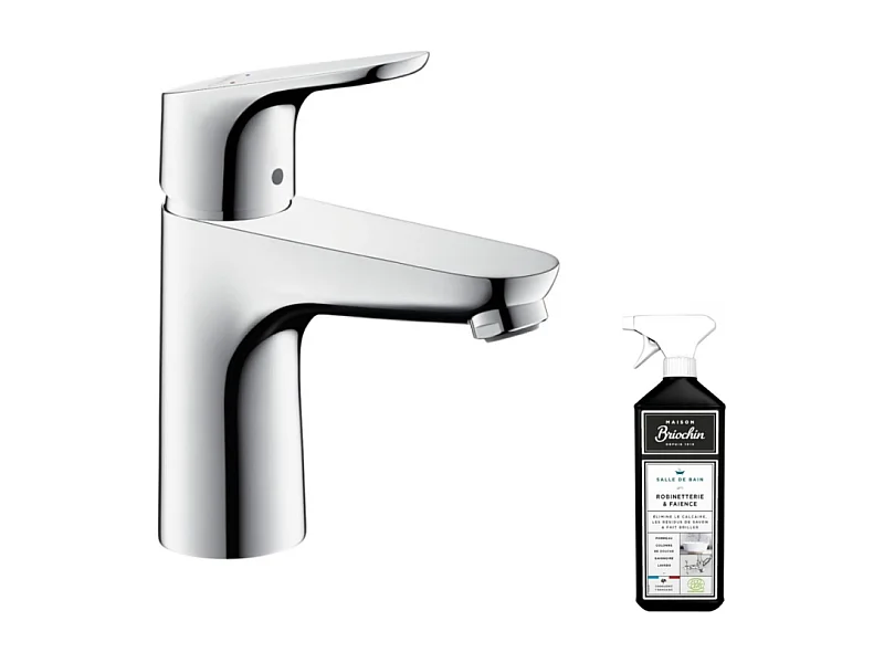 Mitigeur lavabo HANSGROHE Focus 100 Chromé + nettoyant Briochin