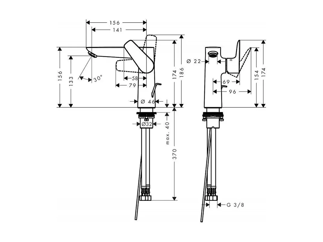 Mitigeur lavabo HANSGROHE Talis E 150 avec tirette et vidage noir chrome brossé + nettoyant Briochin