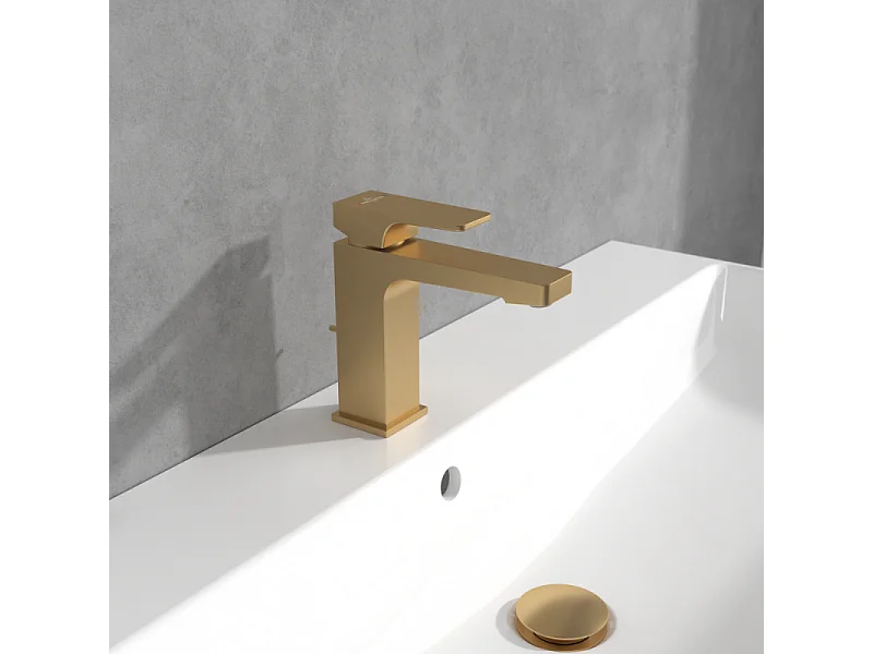 Mitigeur lavabo VILLEROY ET BOCH Architectura Square sans tirette Or brossé