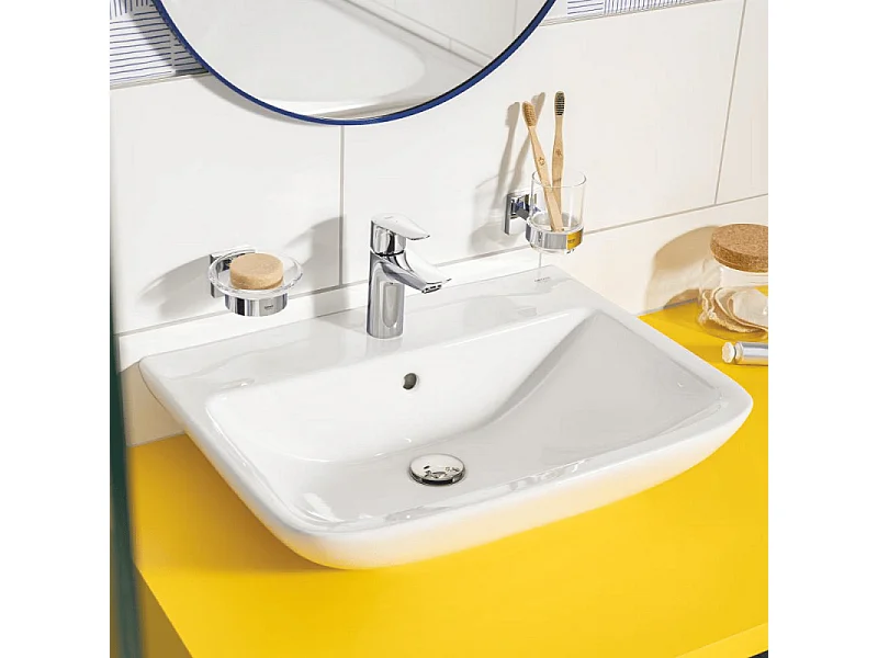 Mitigeur lavabo GROHE Quickfix Start 2021 avec vidage Push-Open taille S chromé + microfibre