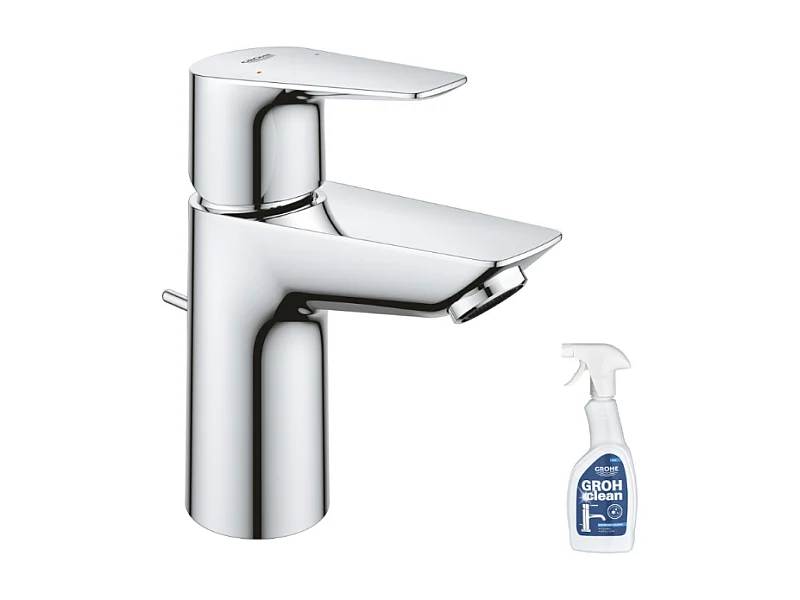 Mitigeur lavabo GROHE Quickfix Start Edge avec tirette et vidage taille S + nettoyant GrohClean
