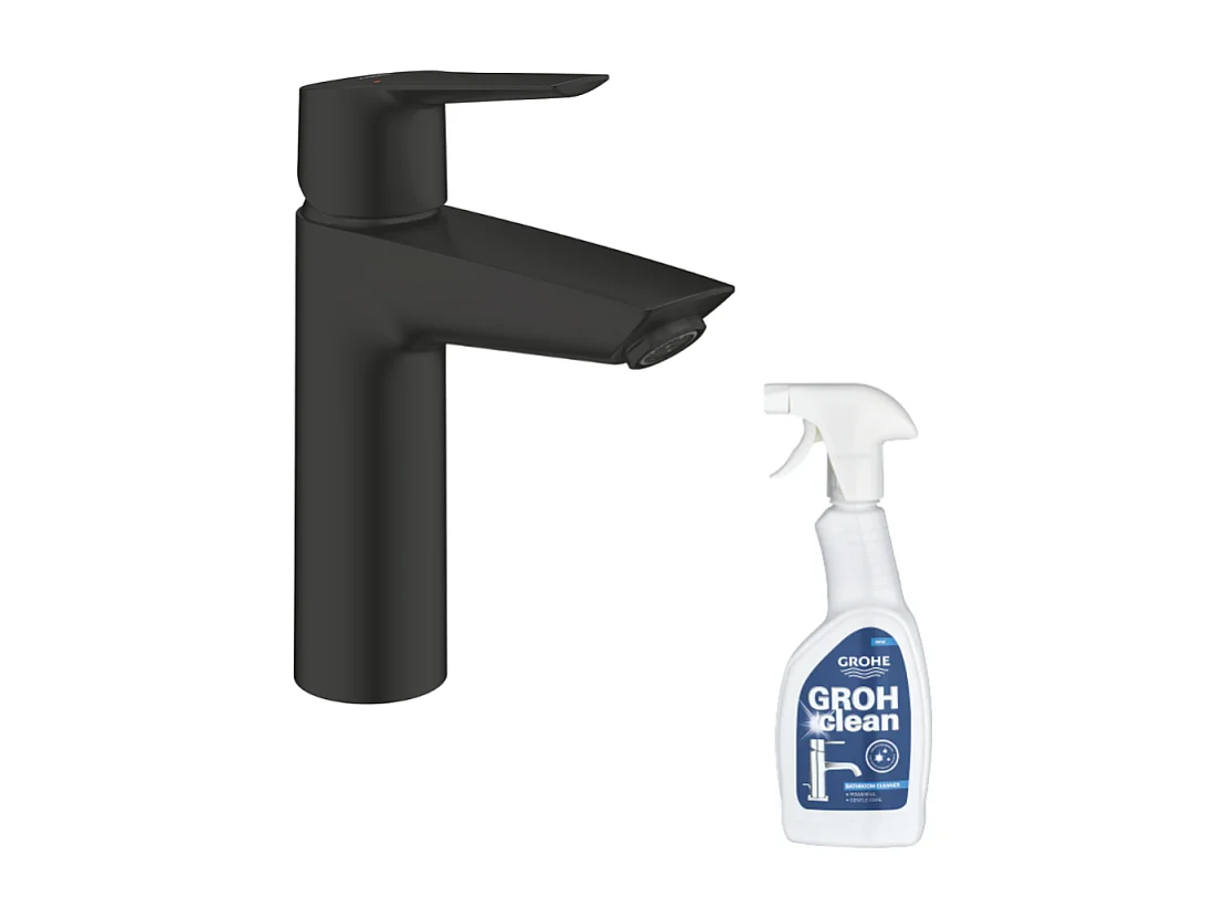 Mitigeur lavabo GROHE Start noir M + nettoyant GrohClean