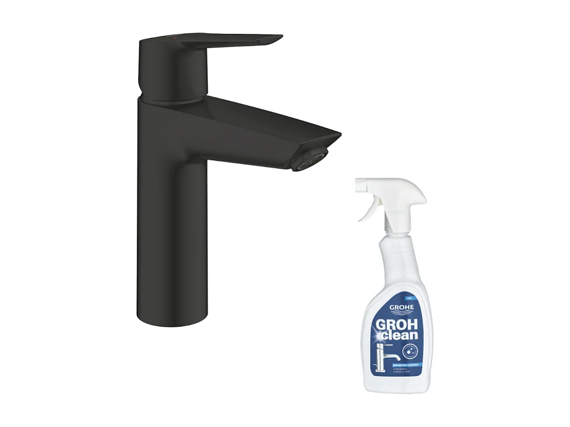 Mitigeur lavabo GROHE Start noir M + nettoyant GrohClean