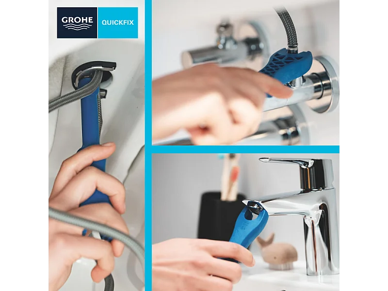 Mitigeur lavabo GROHE Start noir M + nettoyant GrohClean