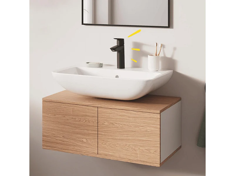 Mitigeur lavabo GROHE Start noir M + nettoyant GrohClean