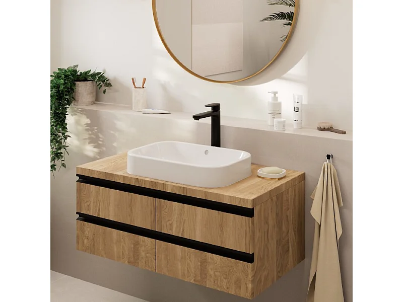 Mitigeur lavabo HANSGROHE 190 sans tirette ni vidage noir mat + nettoyant Briochin