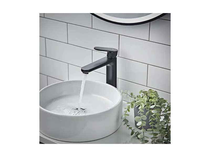 Mitigeur lavabo HANSGROHE 190 sans tirette ni vidage noir mat + nettoyant Briochin