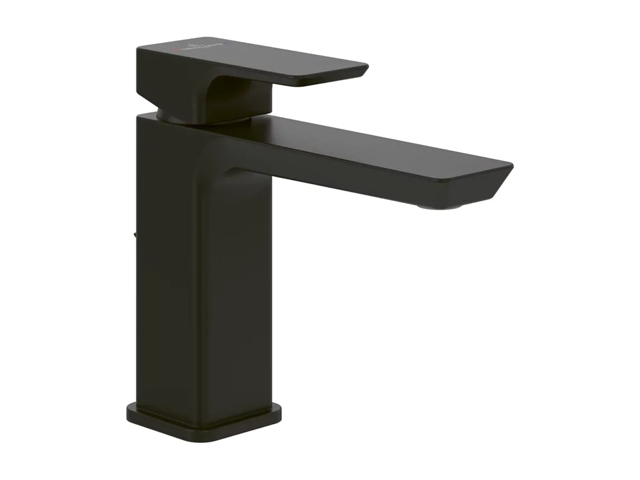 Villeroy & Boch Subway 3.0 Robinetterie monocommande pour lavabo avec dispositif de vidange à tirette, Matt Black