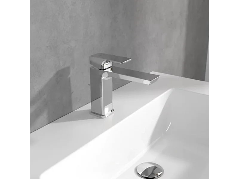 Villeroy & Boch Subway 3.0 Robinetterie monocommande pour lavabo avec dispositif de vidange à tirette, Matt Black