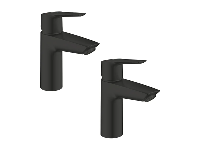 Lot de 2  mitigeurs lavabo GROHE Start ouverture eau froide noir S