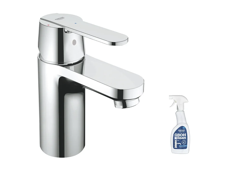 Mitigeur lavabo GROHE Quickfix Get taille S chromé + nettoyant GrohClean
