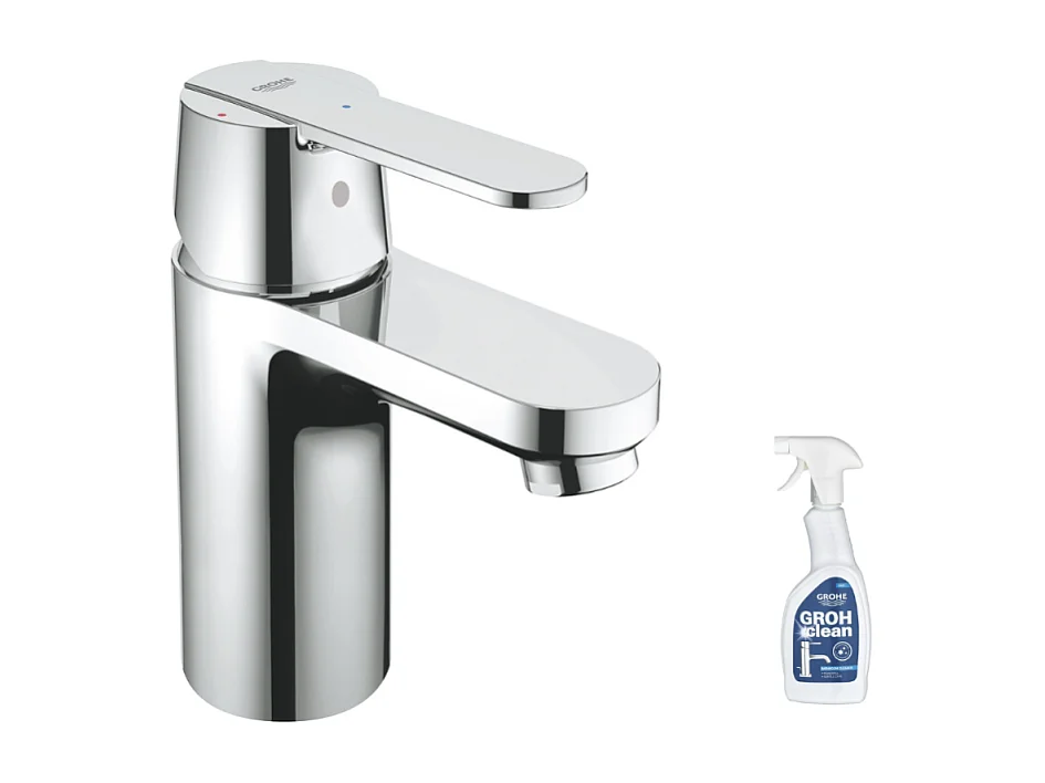 Mitigeur lavabo GROHE Quickfix Get taille S chromé + nettoyant GrohClean