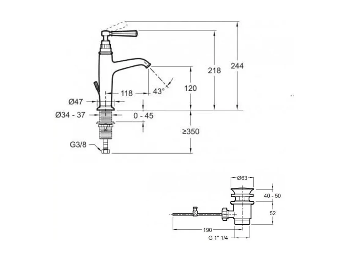 Mitigeur lavabo JACOB DELAFON Cléo 1889 or beige + nettoyant Briochin