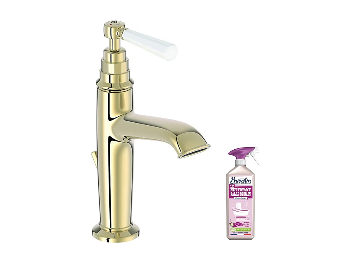 Mitigeur lavabo JACOB DELAFON Cléo 1889 or beige + nettoyant Briochin