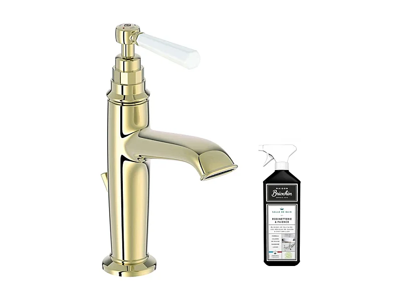 Mitigeur lavabo JACOB DELAFON Cléo 1889 or beige + nettoyant Briochin