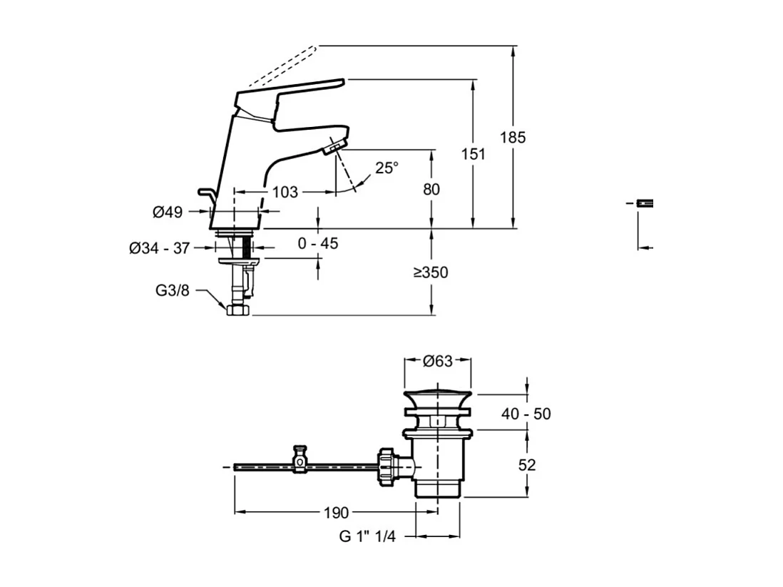 Mitigeur lavabo JACOB DELAFON Aimé avec vidage noir mat + nettoyant Briochin