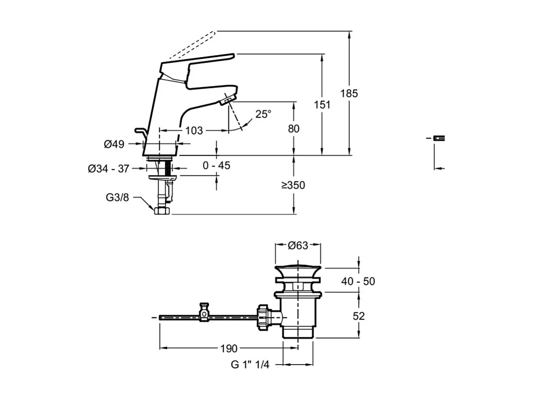 Mitigeur lavabo JACOB DELAFON Aimé avec vidage noir mat + nettoyant Briochin