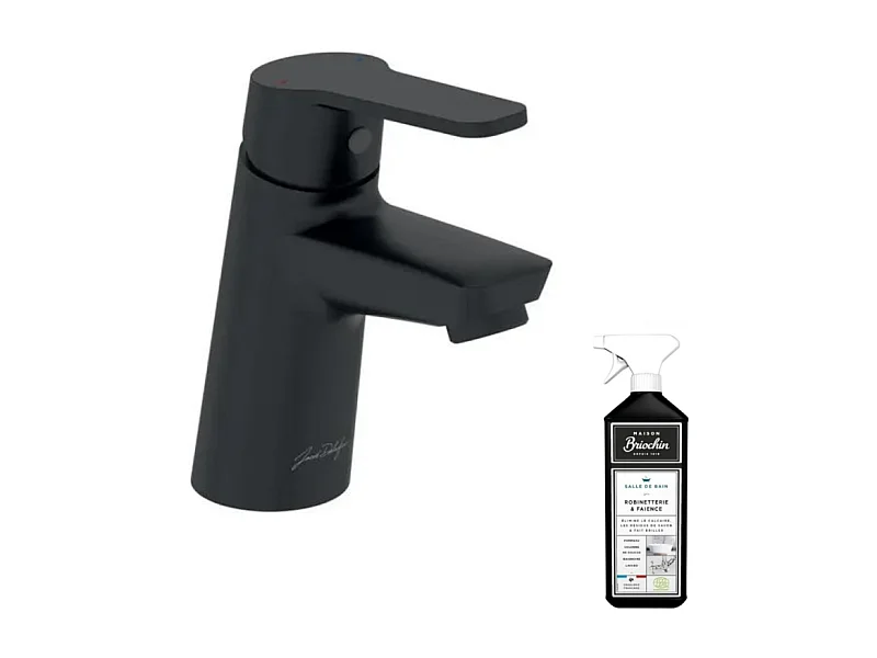 Mitigeur lavabo JACOB DELAFON Aimé avec vidage noir mat + nettoyant Briochin