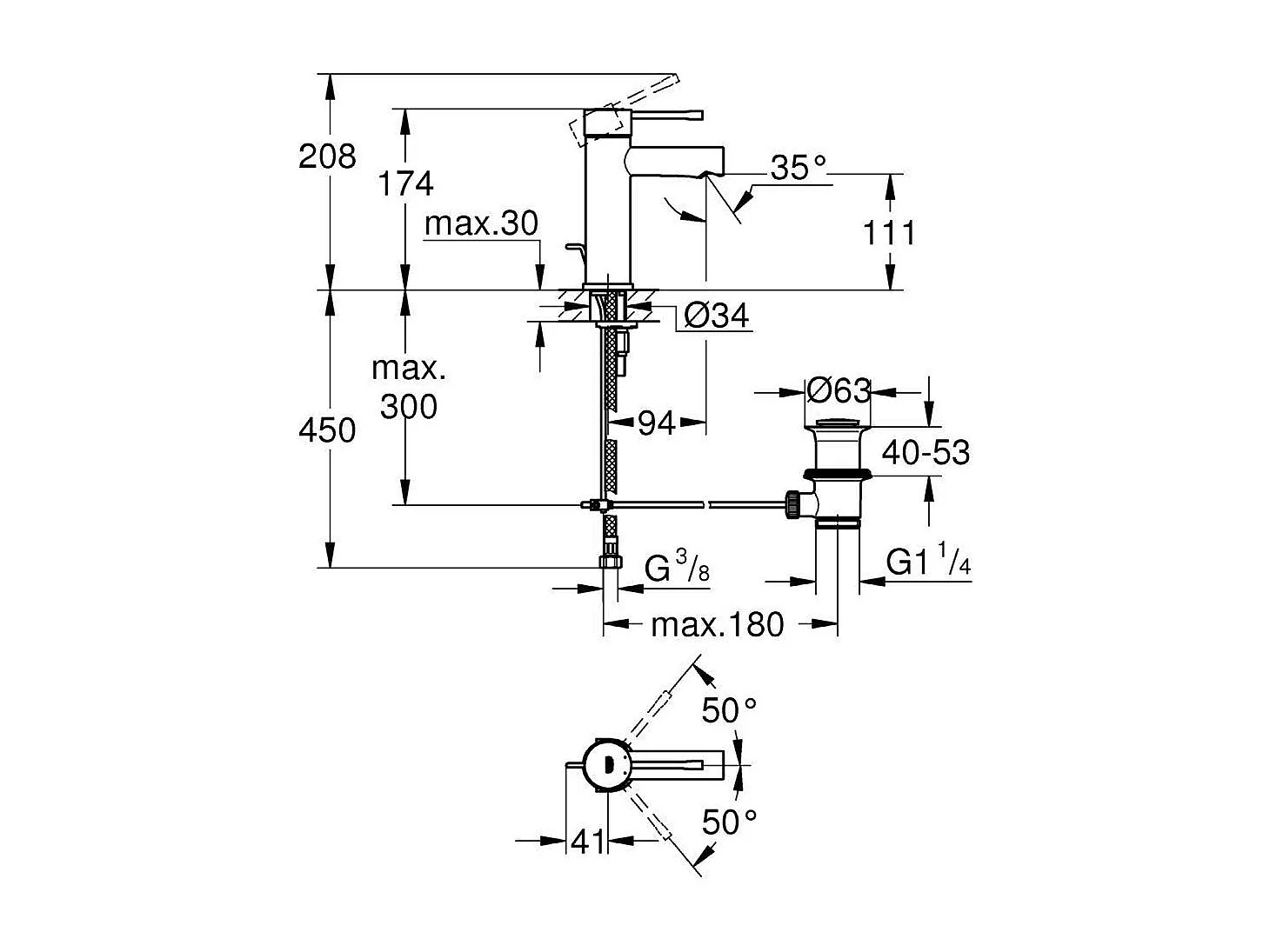 Mezclador de lavabo GROHE Essence S