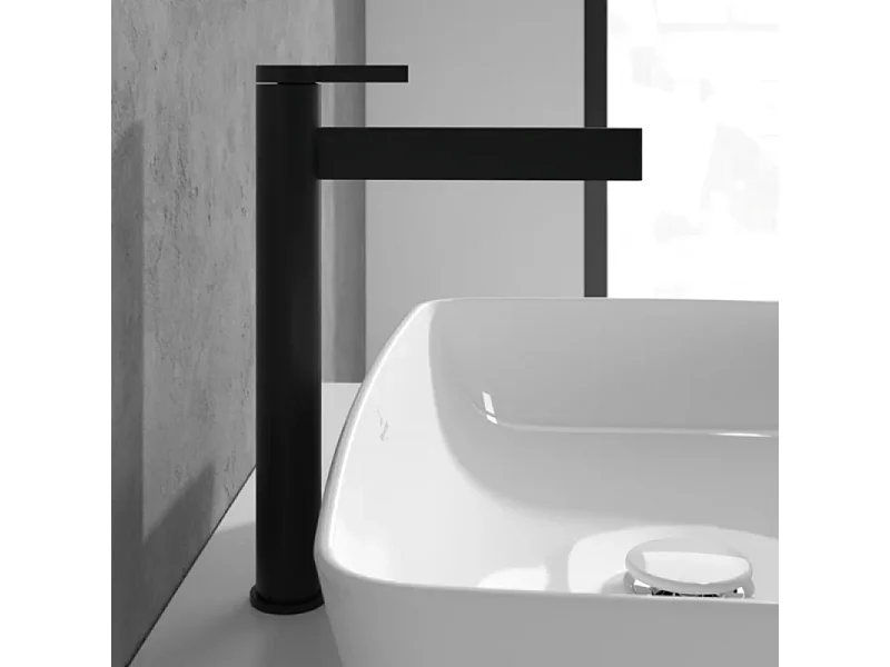 Mitigeur lavabo droit surélevé VILLEROY ET BOCH Dawn sans tirette Noir mat
