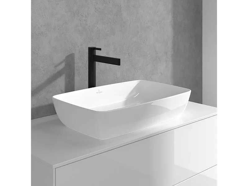 Mitigeur lavabo droit surélevé VILLEROY ET BOCH Dawn sans tirette Noir mat