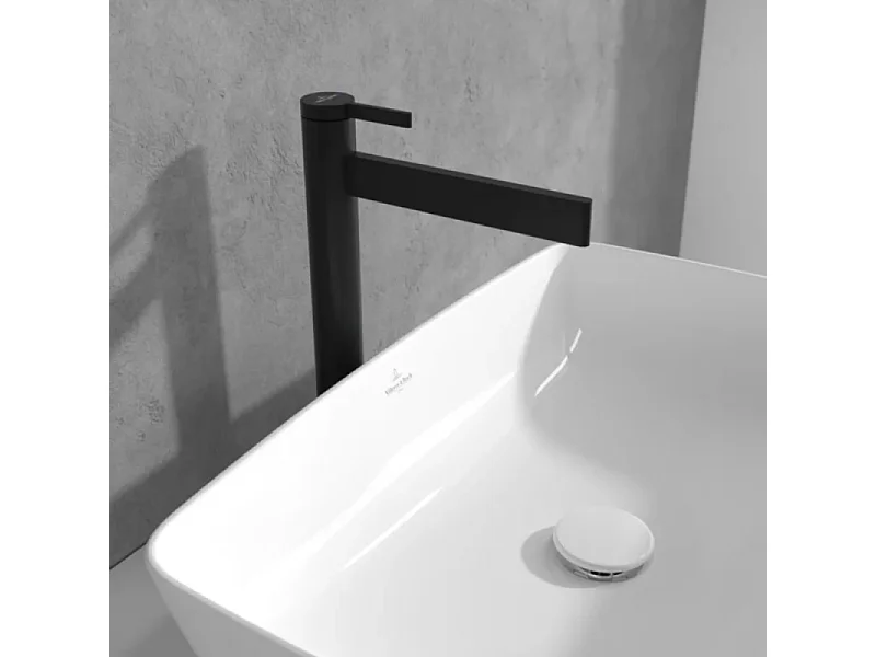 Mitigeur lavabo droit surélevé VILLEROY ET BOCH Dawn sans tirette Noir mat