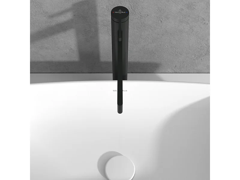 Mitigeur lavabo droit surélevé VILLEROY ET BOCH Dawn sans tirette Noir mat