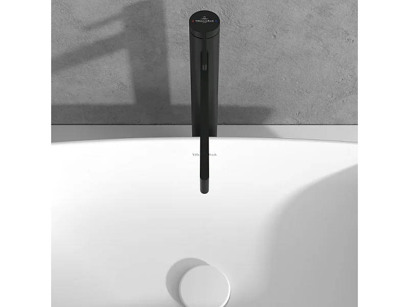 Mitigeur lavabo droit surélevé VILLEROY ET BOCH Dawn sans tirette Noir mat