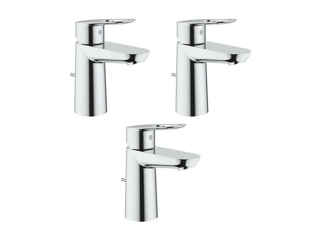 GROHE Lot de 3 Mitigeurs lavabo BauLoop Taille S