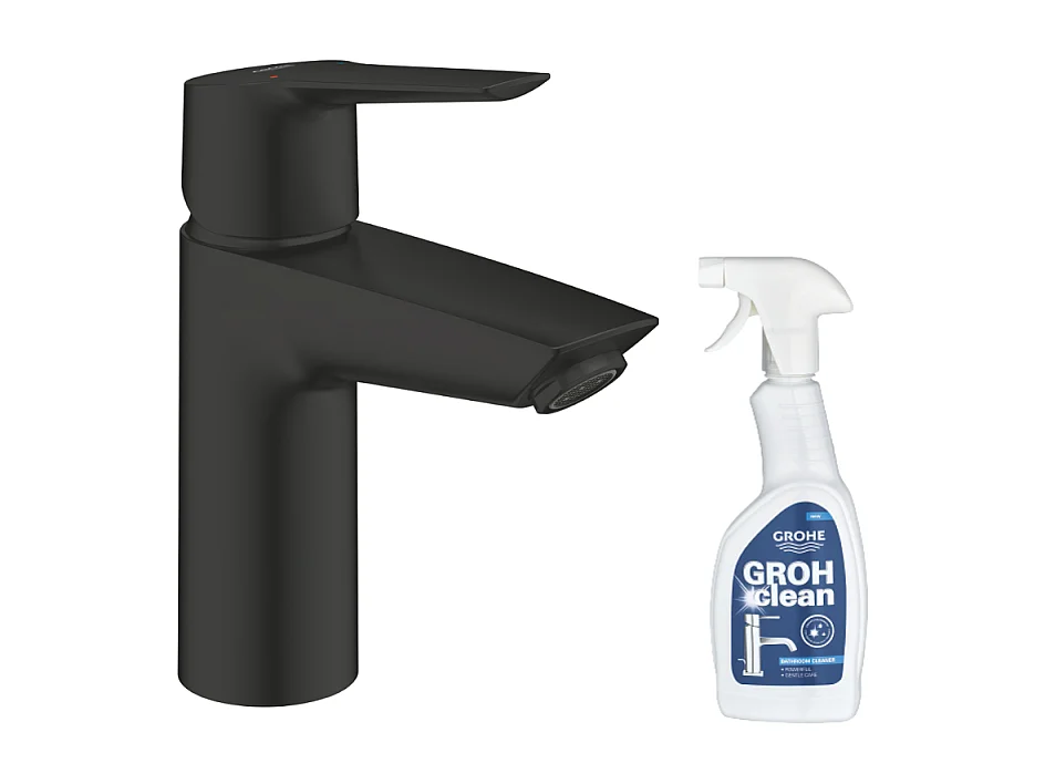 Mitigeur lavabo GROHE Start noir S + nettoyant GrohClean