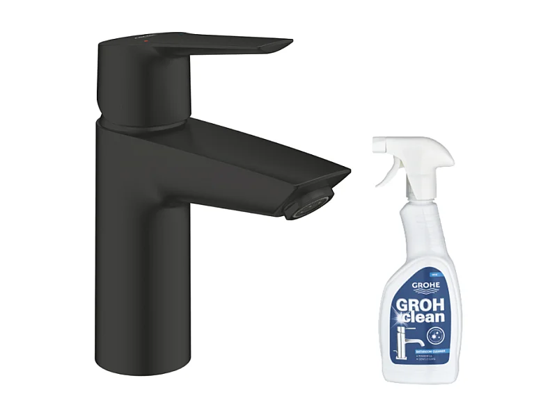 Mitigeur lavabo GROHE Start noir S + nettoyant GrohClean
