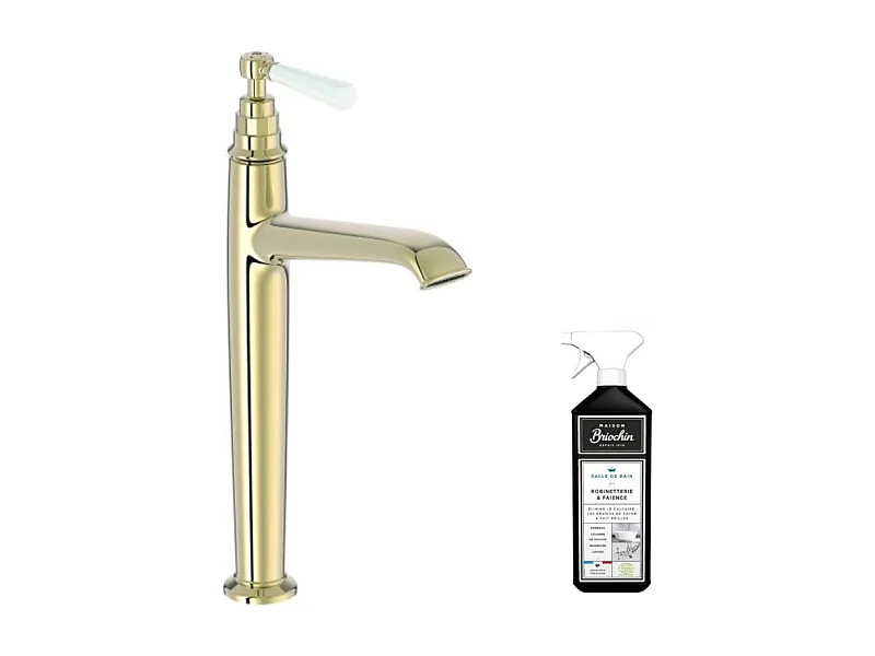 Mitigeur lavabo haut JACOB DELAFON Cléo 1889 or beige + nettoyant Briochin