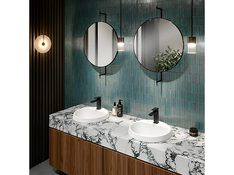 Mitigeur lavabo VILLEROY ET BOCH Architectura Square avec tirette Noir mat