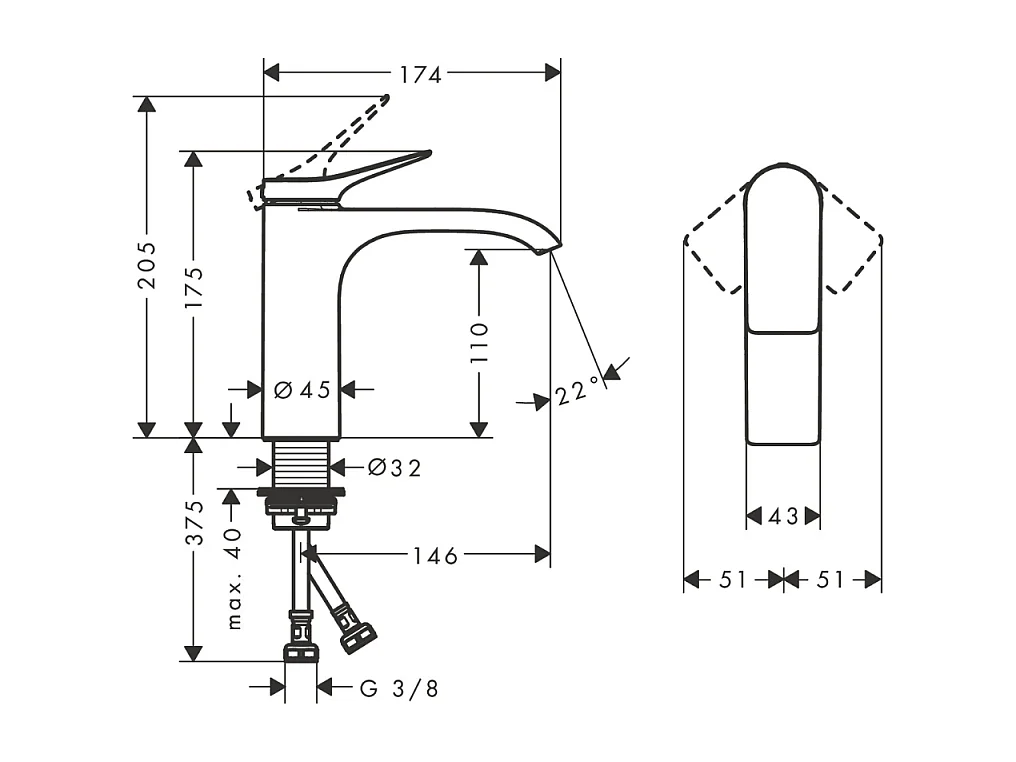 Mitigeur lavabo HANSGROHE 110 sans tirette ni vidage chrome + nettoyant Briochin