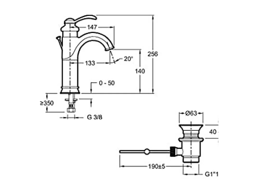 Mitigeur lavabo haut JACOB DELAFON Fairfax + nettoyant Briochin
