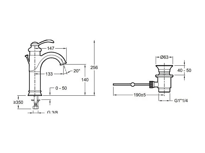 Mitigeur lavabo haut JACOB DELAFON Fairfax