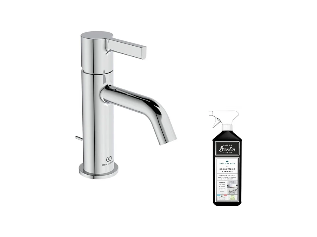 Mitigeur lavabo IDEAL STANDARD Joy chrome + nettoyant Briochin