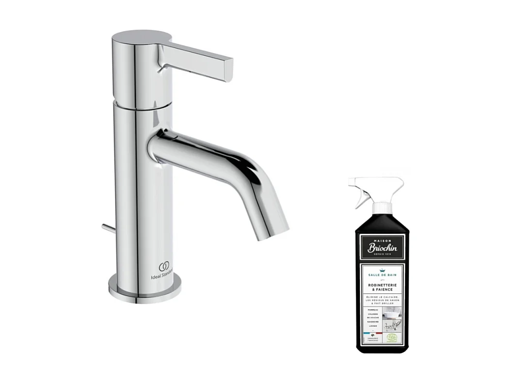 Mitigeur lavabo IDEAL STANDARD Joy chrome + nettoyant Briochin