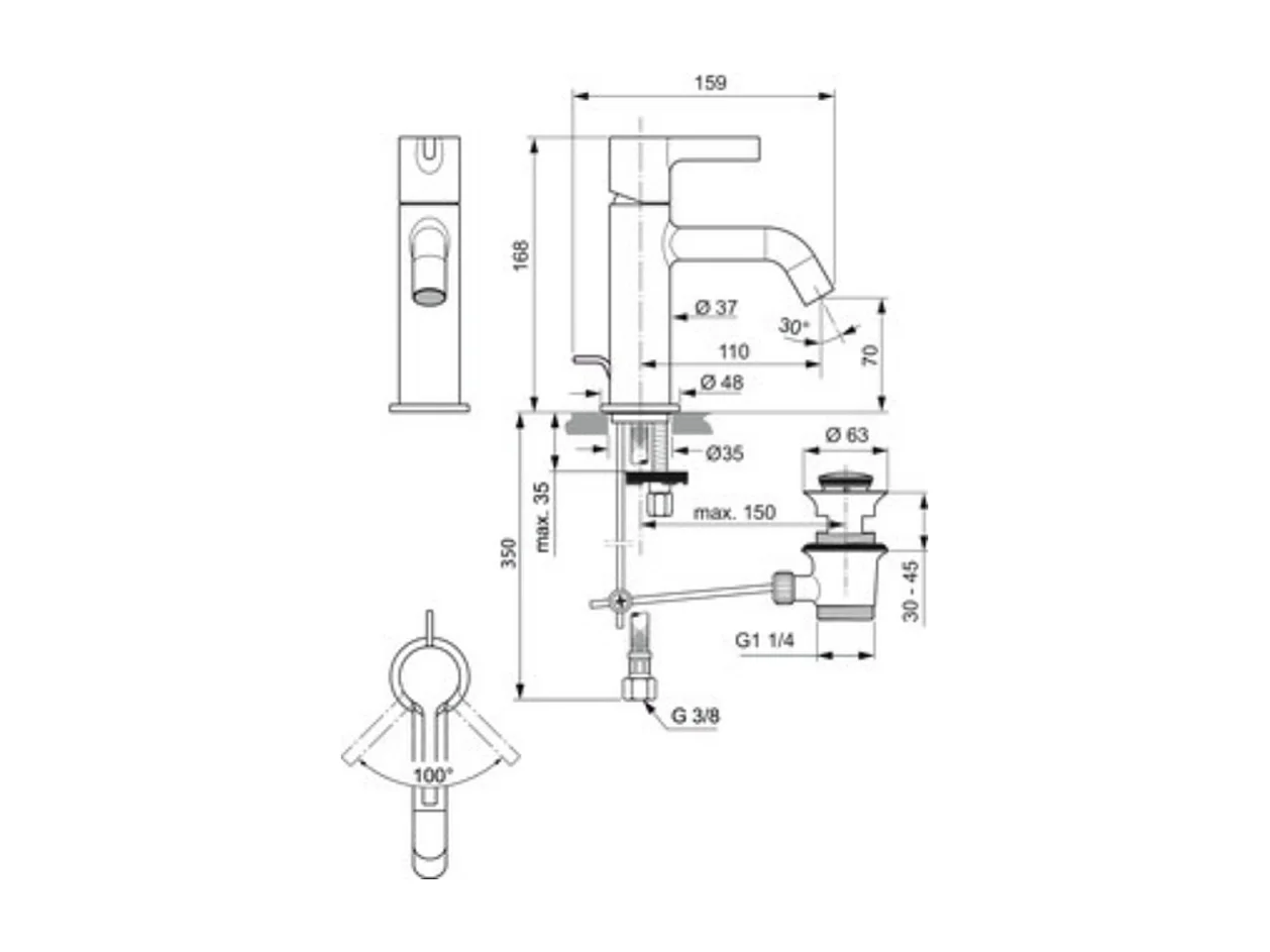 Mitigeur lavabo IDEAL STANDARD Joy chrome + nettoyant Briochin