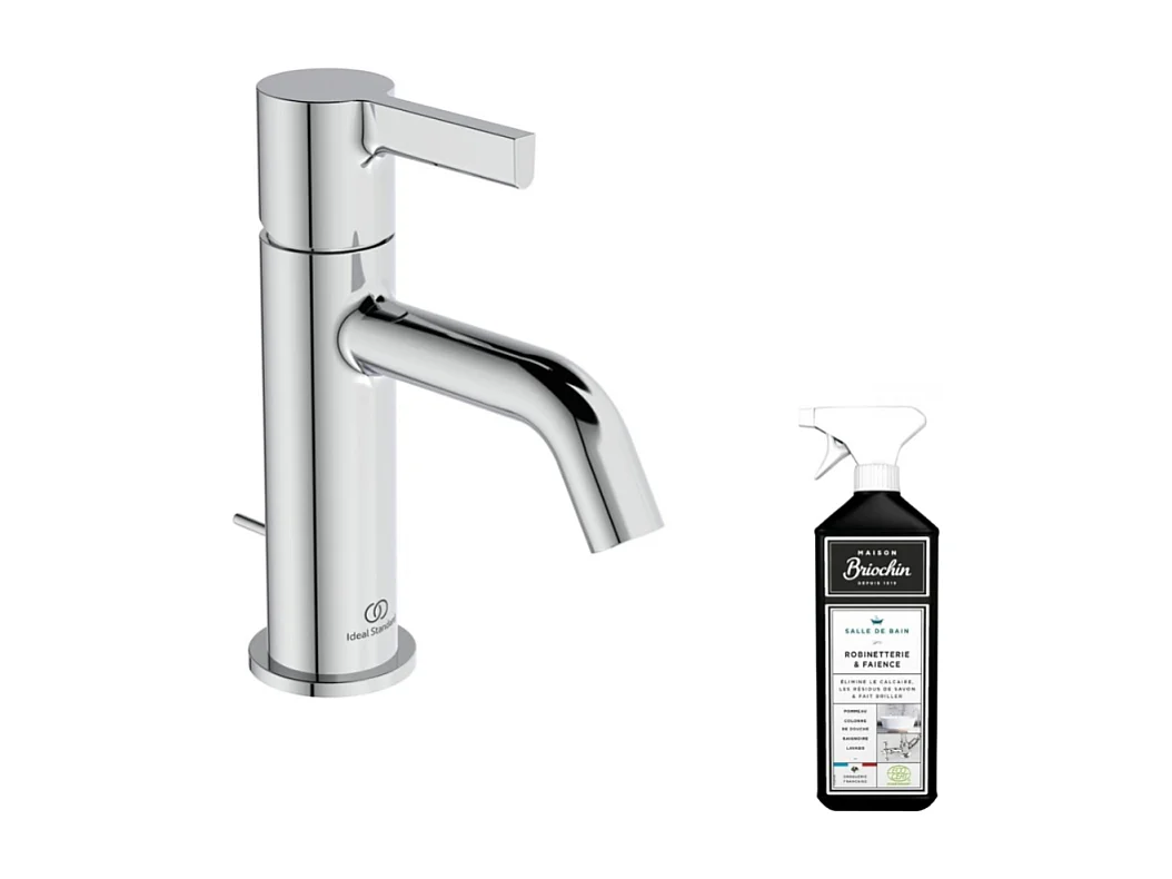 Mitigeur lavabo IDEAL STANDARD Joy chrome + nettoyant Briochin