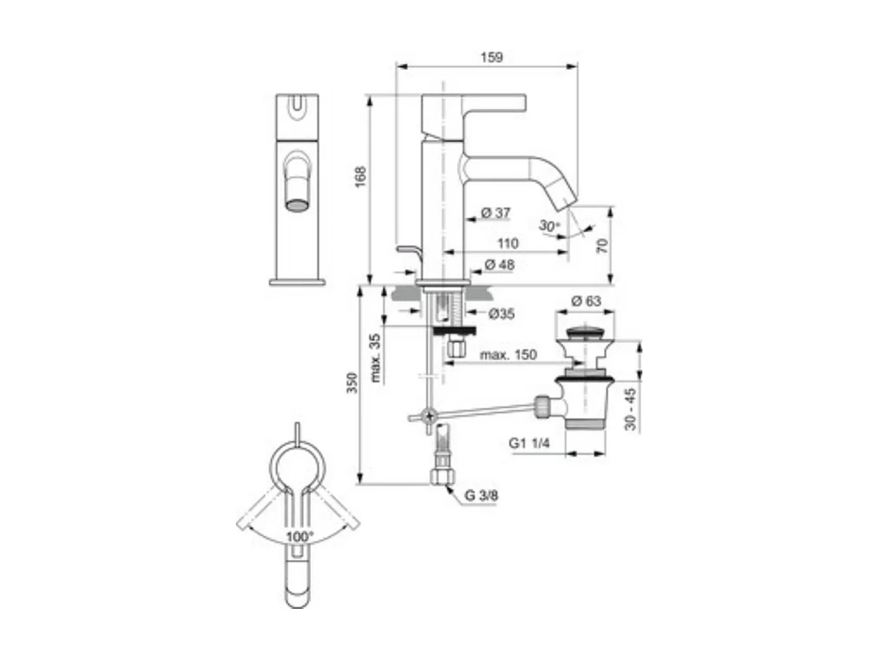 Mitigeur lavabo IDEAL STANDARD Joy chrome + nettoyant Briochin