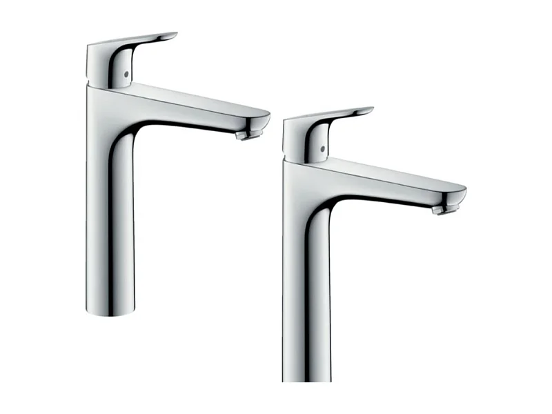 Lot 2 mitigeur lavabo HANSGROHE Focus H190 Eco C3, avec tirette chromé