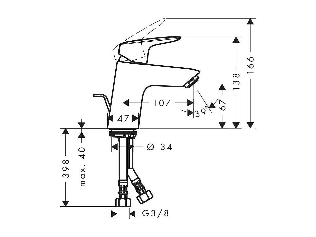 Mitigeur lavabo HANSGROHE Logis chromé
