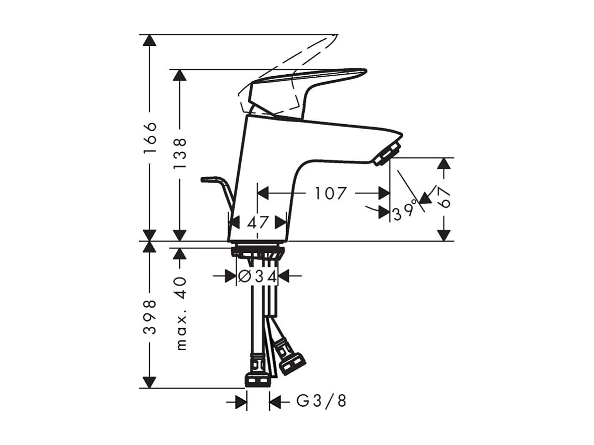 Mitigeur lavabo HANSGROHE Logis chromé
