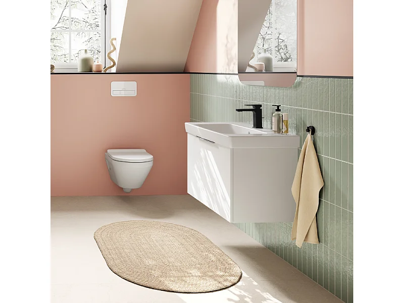 Mitigeur lavabo VILLEROY ET BOCH Architectura Square sans tirette Noir mat